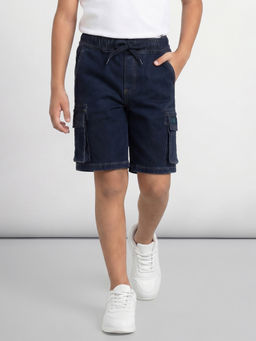 Allen Solly - Boys Navy Blue Solid Shorts