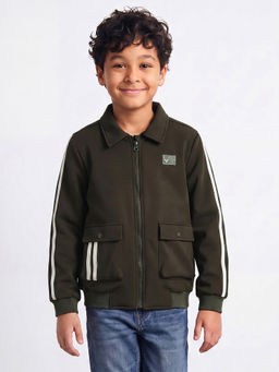 Allen Solly - Boys Olive Solid Jacket