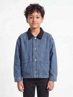 Allen Solly - Boys Blue Solid Jacket