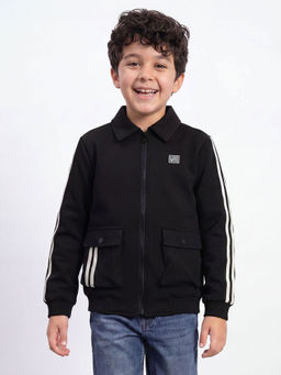 Allen Solly - Boys Black Solid Jacket