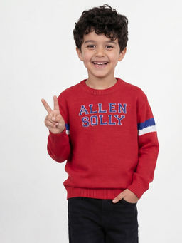 Allen Solly - Boys Red Woven Sweater