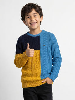 Allen Solly - Boys Multi-Colour Patterned Sweater