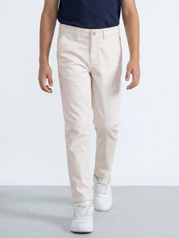 Allen Solly - Boys White Solid Trousers