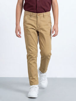 Allen Solly - Boys Khaki Solid Trousers