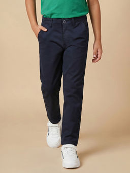 Allen Solly - Boys Navy Blue Solid Trousers