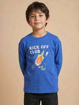 Allen Solly - Boys Blue Graphic Printed Crew Neck T-shirt