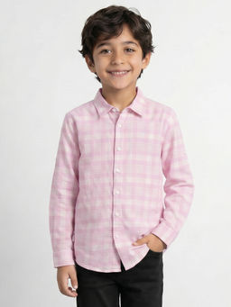 Allen Solly - Boys Pink Cotton Collar Neck Shirt