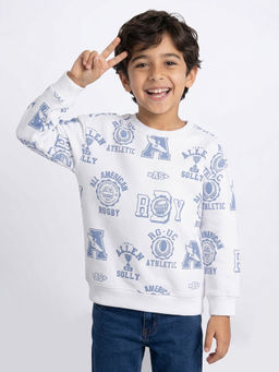 Allen Solly - Boys White Print Sweatshirt