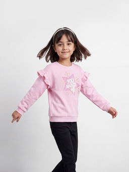 Allen Solly - Girls Pink Graphic Sweatshirt