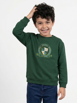 Allen Solly - Boys Green Embroidered Sweatshirt