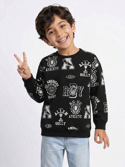 Allen Solly - Boys Black Graphic Sweatshirt