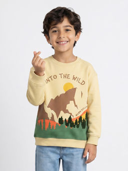 Allen Solly - Boys Yellow Graphic Sweatshirt