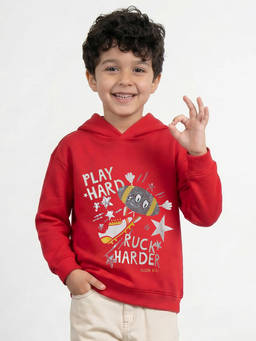 Allen Solly - Boys Red Graphic Sweatshirt