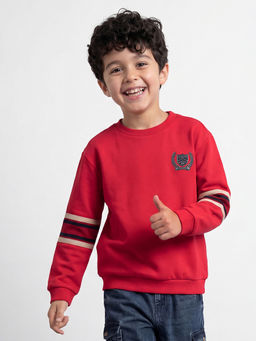 Allen Solly - Boys Red Stripes Sweatshirt