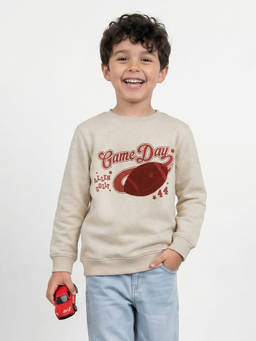 Allen Solly - Boys Beige Graphic Sweatshirt