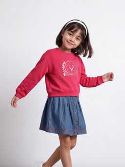 Allen Solly - Girls Pink Graphic Sweatshirt