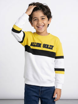 Allen Solly - Boys White Colorblock Sweatshirt