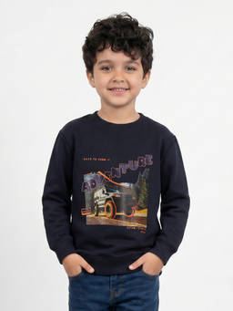 Allen Solly - Boys Black Graphic Sweatshirt