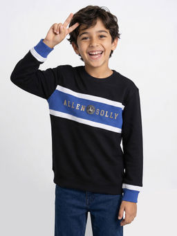 Allen Solly - Boys Black Colorblock Sweatshirt