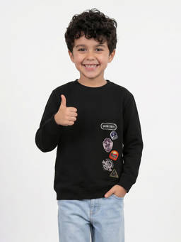 Allen Solly - Boys Black Graphic Sweatshirt