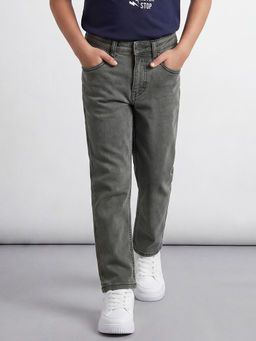 Allen Solly - Boys Green Solid Jeans