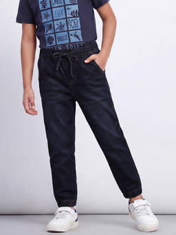 Allen Solly - Boys Navy Blue Solid Jeans