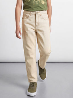 Allen Solly - Boys Beige Solid Jeans
