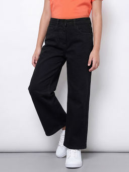 Allen Solly - Girls Black Solid Jeans