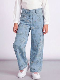 Allen Solly - Girls Blue Floral Jeans