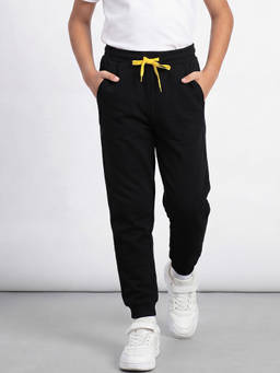Allen Solly - Boys Black Solid Joggers