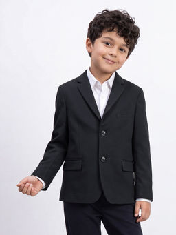 Allen Solly - Boys Navy Blue Solid Blazer