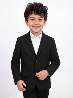 Allen Solly - Boys Black Solid Blazer