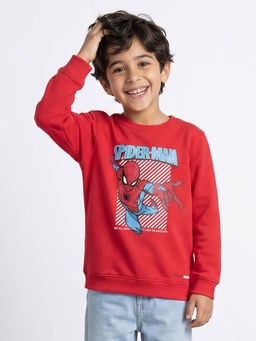 Allen Solly - Boys Red Graphic Print Sweatshirt