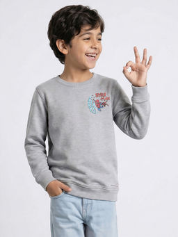 Allen Solly - Boys Grey Graphic Print Sweatshirt