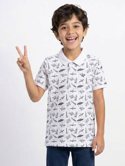 Allen Solly - White Cotton Regular T-Shirts