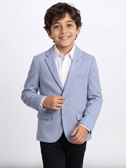 Allen Solly - Boys Light Blue Textured Blazer