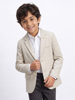 Allen Solly - Boys Beige Textured Blazer
