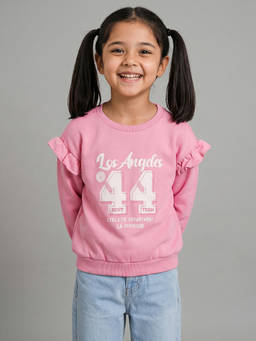 Allen Solly - Pink Cotton Blend Regular Sweatshirt