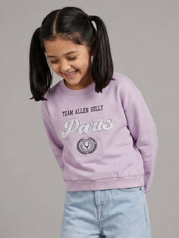 Allen Solly - Purple Cotton Blend Regular Sweatshirt