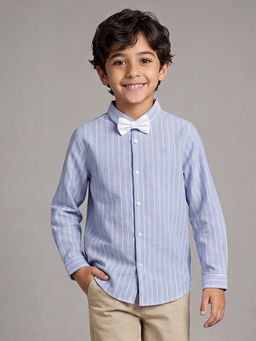 Allen Solly - Boys Light Blue Stripe Party Shirt
