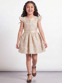 Allen Solly - Beige Polyester Cape Dress
