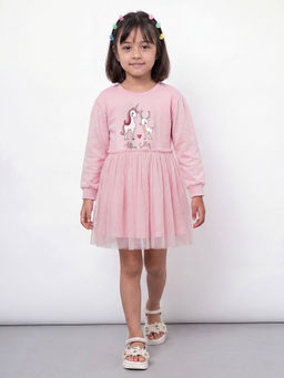 Allen Solly - Pink Polyester Full Sleeves Dress