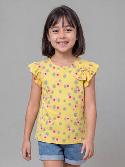 Allen Solly - Yellow Polyester Flared Sleeves Top