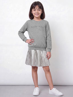 Allen Solly - Girls Grey Knee Length Casual Dress