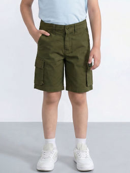 Allen Solly - Boys Olive Solid Shorts