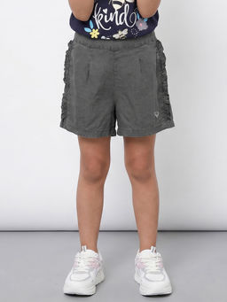 Allen Solly - Girls Grey Solid Shorts