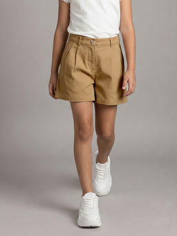 Allen Solly - Girls Beige Solid Shorts