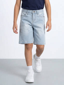 Allen Solly - Boys Light Blue Solid Shorts