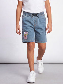 Allen Solly - Boys Light Blue Solid Shorts