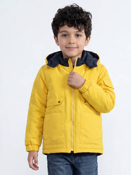 Allen Solly - Boys Yellow Solid Hoodie